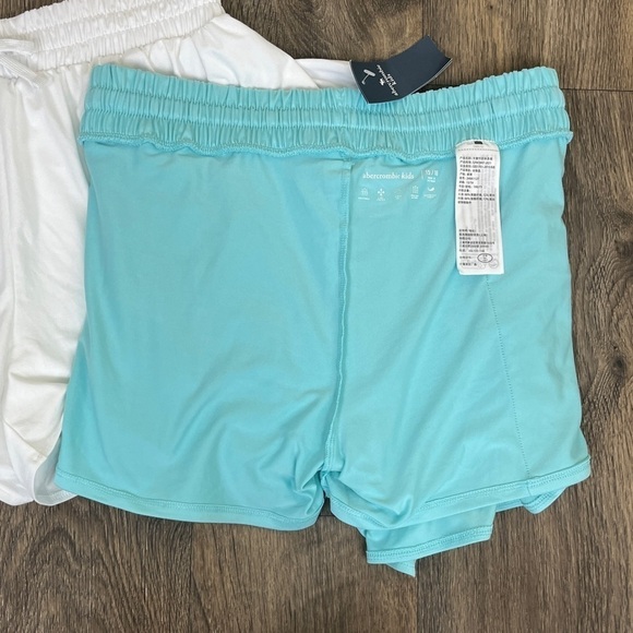Abercrombie Women Size S Blue White Pullon Running Shorts Casual Set NEW Sporty - Picture 3 of 7